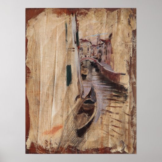 Poster Boldini - Vue dans un canal vénitien (Devant)