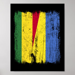 Poster Bolivie Ukraine Demi-drapeau Héritage bolivien ukr