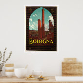 Poster Bologne Deux tours Italie Vintage voyage (Cuisine)