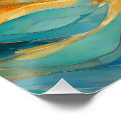 Poster "Bolonia" Bleu Vert Orange Vagues (Coin)