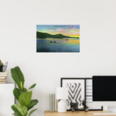 Poster Bolton Landing Vue sur le canoë-kayak des couples (Bureau à domicile)