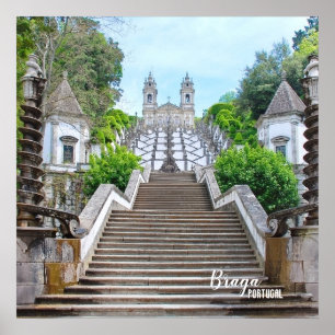 Poster Bom Jesus de Braga Sanctuaire catholique, Portugal