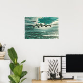 Poster Bombarde Lancaster au-dessus de la mer (Bureau à domicile)