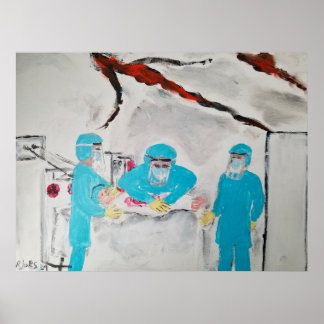Poster Bombardement russe de l'hôpital pour enfants de Ki