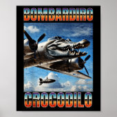 Poster Bombardiro Crocodilo Funny Branché Italien Brainro (Devant)