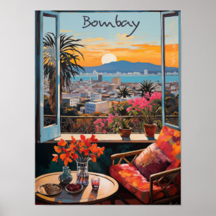 Poster Bombay Inde Voyage Ville Peinture Esthétique