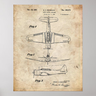 Poster Bombe de scout Bomber avion brevet
