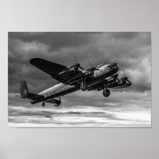 Poster Bombe Lancaster Dans Le Ciel Mono (Devant)
