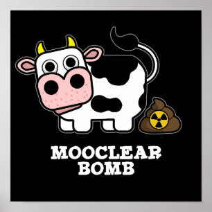 Poster Bombe Moocleaire Funny Cow Pun Dark BG