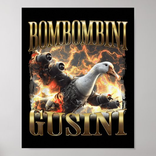 Poster Bombombini Gusini Funny Italien Brainrot mème Boot (Devant)
