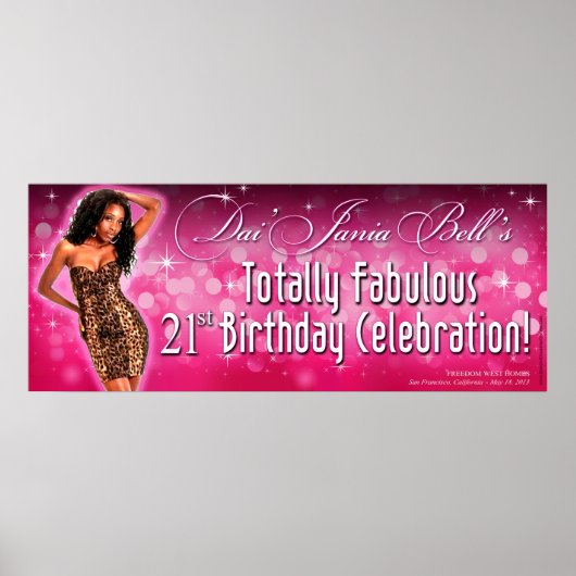 Poster Bombshell Sparkle Leopard Party Banner 40x16 (Devant)