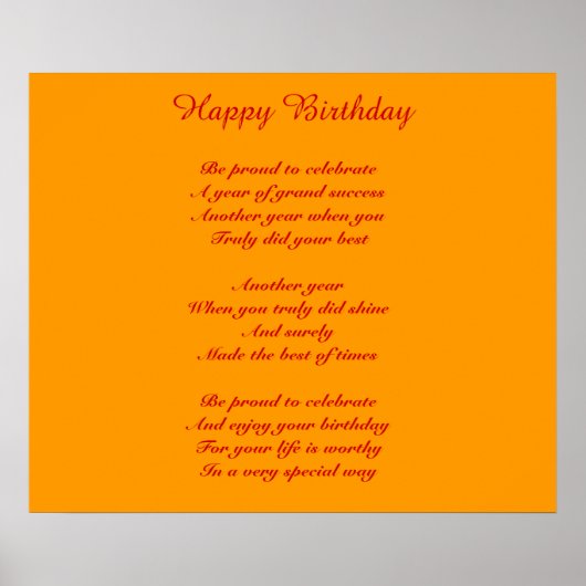 Poster Bon anniversaire (Devant)