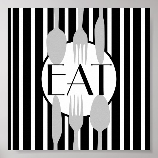 Poster bon appetit cuisine citation bold moderne chic (Devant)