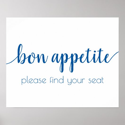 Poster Bon appétit simple | French Blue Any Event Sign (Devant)
