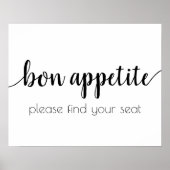 Poster Bon appétit simple | Script noir Tout événement Si (Devant)