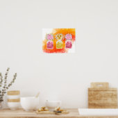 Poster Bon ensemble de chance trois bouquet de bouteille  (Cuisine)