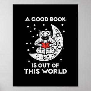 Poster Bon Livre Est Sorti De Ce Monde Moon Space Bookwor