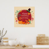 Poster bon thanksgiving (Cuisine)