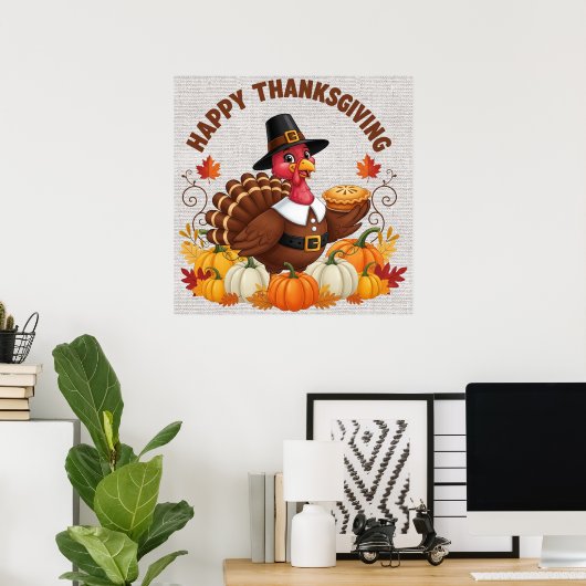Poster bon thanksgiving (Bureau à domicile)