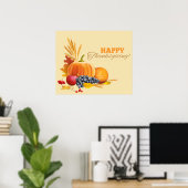 Poster bon thanksgiving (Bureau à domicile)