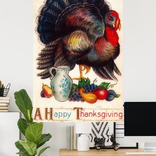 Poster Bon thanksgiving (Bureau à domicile)