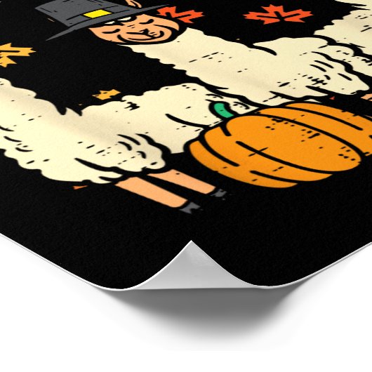 Poster Bon thanksgiving 3 Llama Automne Automne Alpaca Ho (Coin)