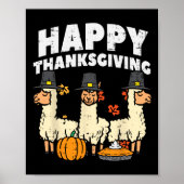 Poster Bon thanksgiving 3 Llama Automne Automne Alpaca Ho (Devant)