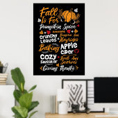 Poster Bon thanksgiving Automne est pour épices Citrouill (Bureau à domicile)