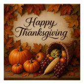 Poster Bon thanksgiving Cornucopia (Devant)