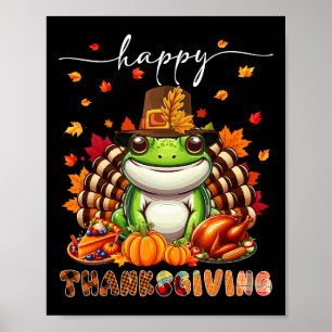 Poster Bon thanksgiving Costume de grenouille Turquie Feu