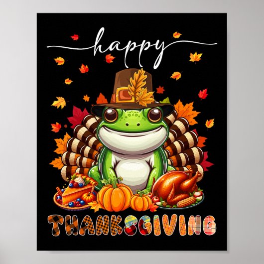 Poster Bon thanksgiving Costume de grenouille Turquie Feu (Devant)