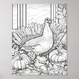 Poster Bon thanksgiving Couleur adulte