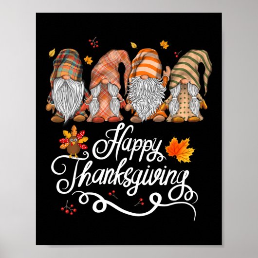 Poster Bon thanksgiving Gnomes (Devant)