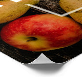 Poster Bon thanksgiving Gourds sur bois rustique (Coin)