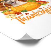 Poster Bon thanksgiving Labrador Chien Turquie Citrouille (Coin)