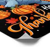 Poster Bon thanksgiving Manatee En Feuille Citrouille (Coin)