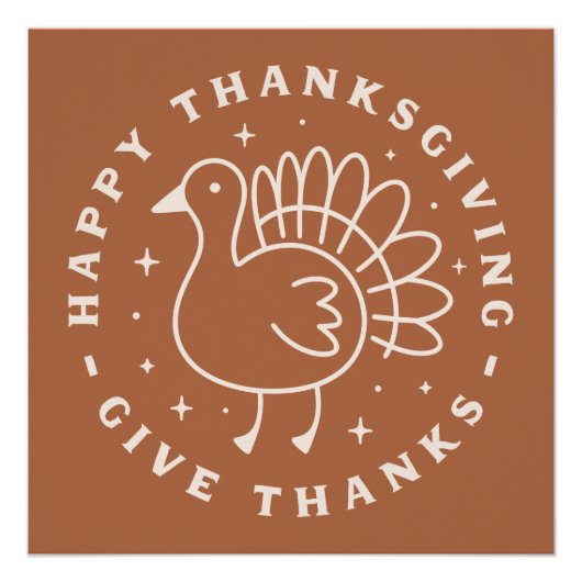 Poster Bon thanksgiving merci (Devant)