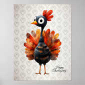 Poster Bon thanksgiving mignon Bébé coloré Turquie (Devant)