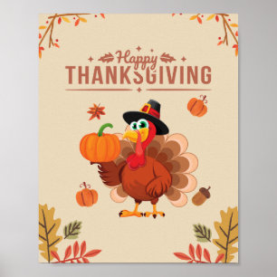 Poster Bon thanksgiving turc beige