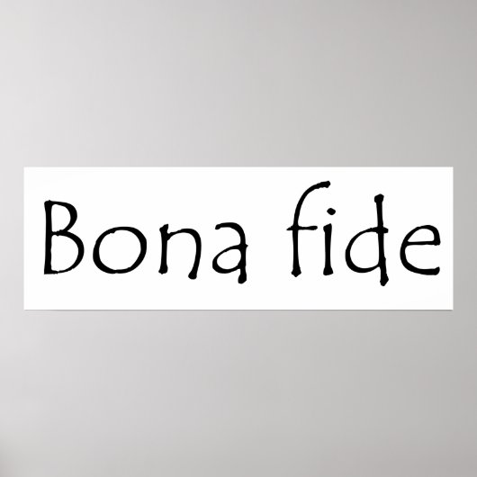 Poster Bona fide (Devant)