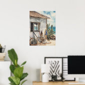 Poster Bonaire cabane à poissons (Bureau à domicile)