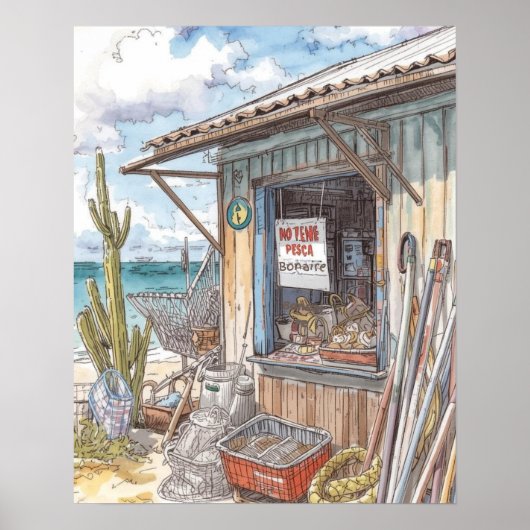 Poster Bonaire fish shack épuisé (Devant)