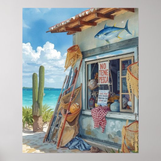 Poster Bonaire fish shack épuisé (Devant)