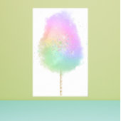 Poster Bonbon de coton parties scintillant arc-en-ciel mi