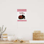 Poster Bonbon Valentin XOXO et chocolat noir (Cuisine)