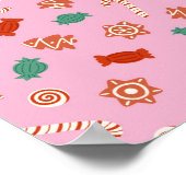 Poster Bonbons de Noël - rose (Coin)