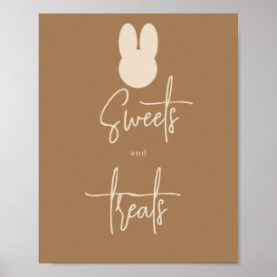 Poster Bonbons et friandises de lapin simples