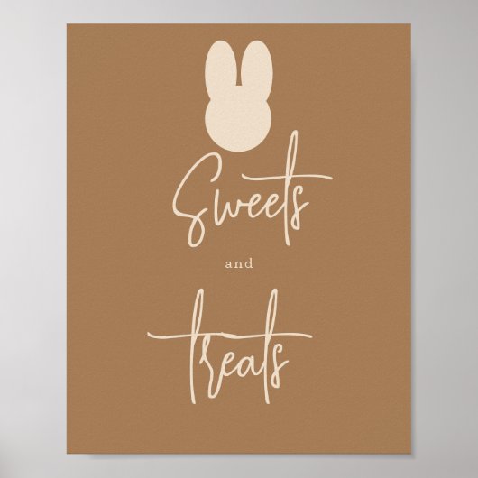 Poster Bonbons et friandises de lapin simples (Devant)