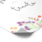 Poster Bonbons et friandises fleurs sauvages baby shower (Coin)