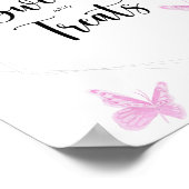 Poster Bonbons et friandises papillon baby shower (Coin)